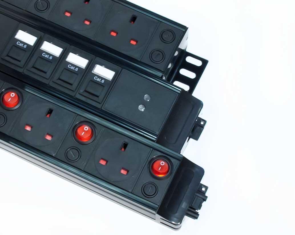 Power and Data outlet distribution for desks, cabinets or walls UNI-LINK